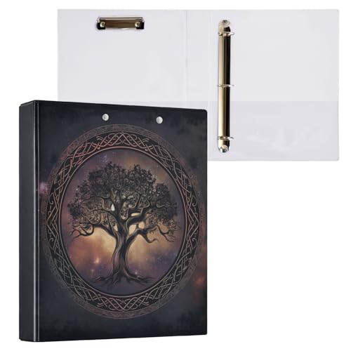 3 Ring Binder 1.5 in Recipe Binders Tree of Life | Decorative Client Records with Clip 3 Clear Interior Pockets for 200 Sheets Letter-Size(11" x 8.5") Paper PVC Cover Folder - color: Tree of Life-01
