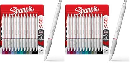 Sharpie S-Gel Pens,Fashion Barrel Gel Pens,Pearl White Body,Medium (0.7mm) Point,Bold Ink Colors,12 Count (Pack of 2) - size: 12 Count (Pack of 2)