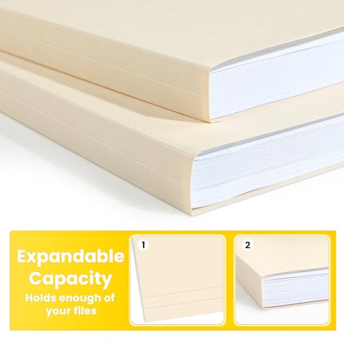 SUNEE File Folders, 30 Pack Manilla Folders 8.5 x 11, 1/3 Cut Tab for Easy Labeling and Organization, Durable Standard Paper for Home, Office, School Filing - color: Manilla