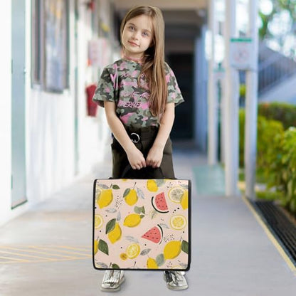 3 Ring Zipper Binder Lemon Watermelon Binders Bag with Shoulder Strap 500 Sheets Paper Organizer Trapper Keeper Documents Storage File Folder for School Office - color: A2807