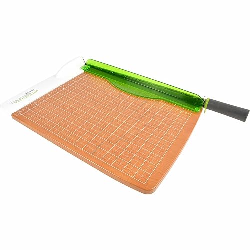Westcott 16874 ‎15-Inch CarboTitanium Wood Base Guillotine Paper Cutter, Multi-Paper Trimmer with 30 Sheet Capacity
