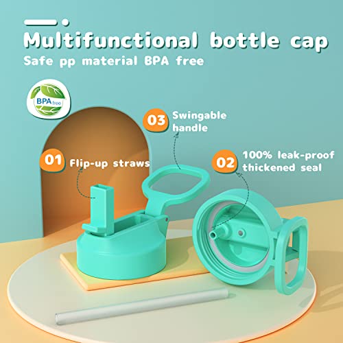 Gonfoam 16oz Kids Stainless Steel Insulated Water Bottle | DIY Stickers, BPA-free, Leak-proof, Sturdy, Keeps Cold 24h, Easy to Carry, Easy to Clean, Back to School, Gifts - color: Green and Pink, size: 16 Ounces
