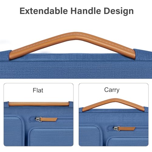 MOSISO 360 Protective Laptop Case 16 inch, 15-15.6 inch Laptop Sleeve | Compatible with MacBook Pro 16, HP Acer Dell Lenovo ASUS, Side Open Carrying Case with 4 Zipper Pockets, Cadet Blue - color: Cadet Blue, size: 16 inch