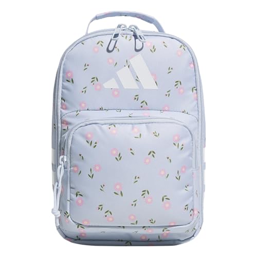 adidas Kids Santiago Lunch Bag for Girls & Boys – Insulated Cooler Lunchbox, 8L - color: 4.0/Ditsy Floral Crystal Sky