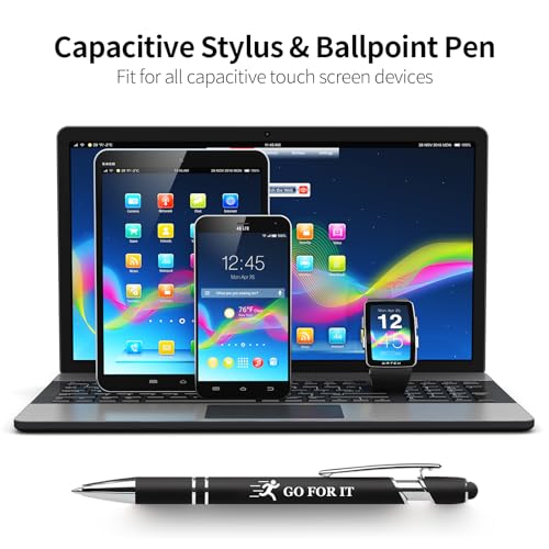 Personalized 15 Pack Motivational Pen Set Stylus Pens Ballpoint | Designed with Inspirational Quotes Retractable Pens for Office School Supplies, Encouragement Gifts for Women Men, Black - color: Black, style: Positive