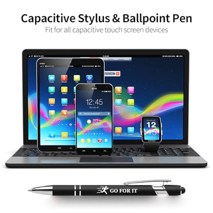 Personalized 15 Pack Motivational Pen Set Stylus Pens Ballpoint | Designed with Inspirational Quotes Retractable Pens for Office School Supplies, Encouragement Gifts for Women Men, Black - color: Black, style: Positive