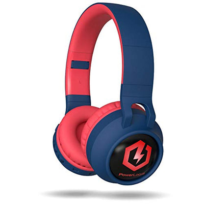 PowerLocus Kids Headphones Wireless, Bluetooth Headphones for Kids Over Ear, LED Lights, 85dB Safe Volume Limit, Foldable, Micro SD Mode, Built-in and Line-in Microphone for Phones,Tablets,Laptop - color: N-Red