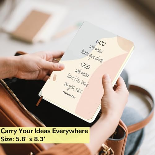 Bible Verse College Ruled Notebook, Inspirational Hardcover Notebooks, Christian Hard Shell Journal Notebook, Journals for Writing Planner Note Taking 200 Sheets (5.8 x 8.3) - color: Multi 1558