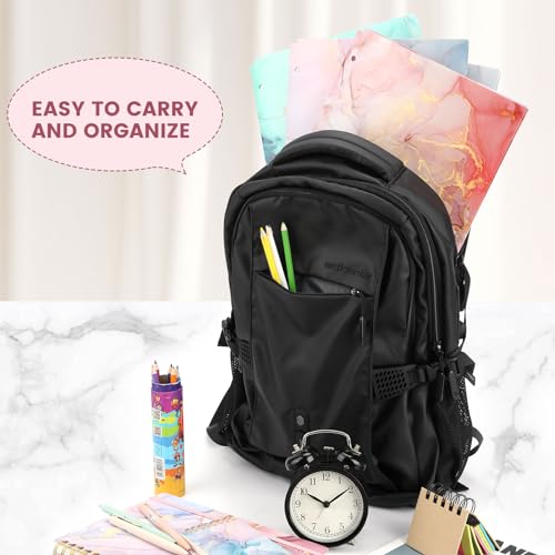 Ddaowanx 12 pcs Folders with Pockets, 3 Hole Punched Heavy Duty Binders Folders for 3 Ring Binder,Cute Marble Colors Pocket Folders for School Office (12)