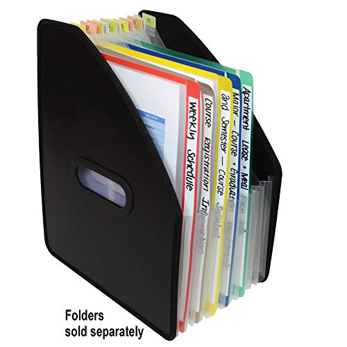 C-Line Vertical Expanding File, 10" Expansion, 13 Sections, 1/12-Cut Tabs, Letter Size, Black
