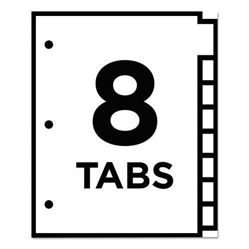 Avery 8-Tab Binder Dividers, Insertable Multicolor Big Tabs, 1 Set (11123)