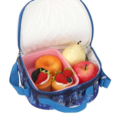 Cartoon Rolling Backpack for Boys Girls, Kids 5 Pcs Wheeled Backpack, Travel Backpack for Elementary Students (Astronaut Blue) - color: Astronaut Blue