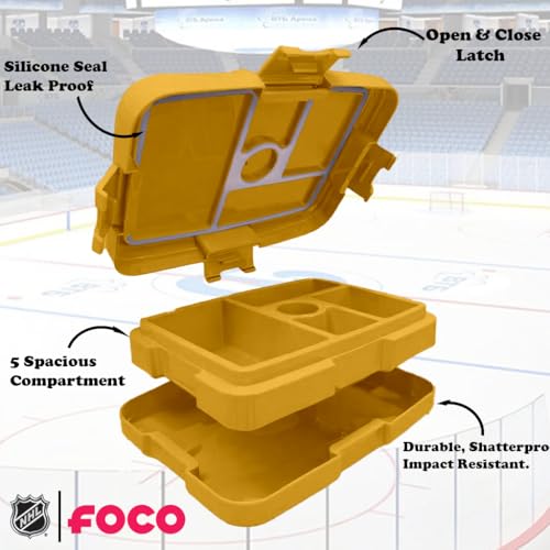 FOCO NHL Unisex-Adult Officially Licensed Team Color Stripe Primary Logo Hockey Leak Proof 5 Compartment Bento Lunch Box - St. Louis Blues - color: St. Louis Blues