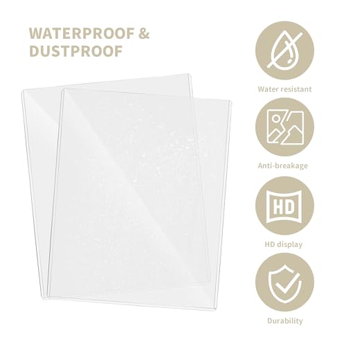 souG 25 Pack 8.5" x 11" Rigid Print Protectors, Clear Waterproof Hard Plastics Page Sheet Protectors, Paper Sleeves Photo Plastic Sleeves Hard Plastic Document Holder Birth Certificate Protector - size: 8.5" x 11"(25Pc)