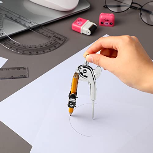 Lincia 48 Pcs Geometry Protractor and Compass Set Geometry Student Math Set with Pencil and Clear Straight Ruler School Classroom Supplies for Study Office Drafting Wood Work Drawing