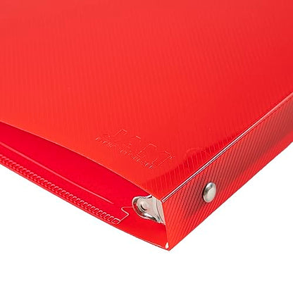 JAM PAPER Plastic 0.5 inch Binder - Red 3 Ring Binder - Sold Individually - color: Red, size: 0.5 inch
