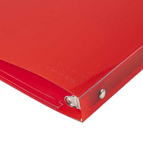 JAM PAPER Plastic 0.5 inch Binder - Red 3 Ring Binder - Sold Individually - color: Red, size: 0.5 inch