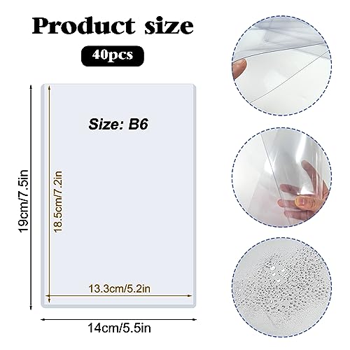 Rainmae 40 Pack 5" x 7" Rigid Print Protectors, Clear Waterproof Hard Plastic Page Sheet Protectors, B6 Paper Sleeves Photo Plastic Sleeves Document Holder Birth Certificate Protector - color: 5x7in (40 Pcs)