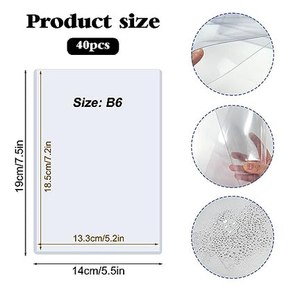 Rainmae 40 Pack 5" x 7" Rigid Print Protectors, Clear Waterproof Hard Plastic Page Sheet Protectors, B6 Paper Sleeves Photo Plastic Sleeves Document Holder Birth Certificate Protector - color: 5x7in (40 Pcs)