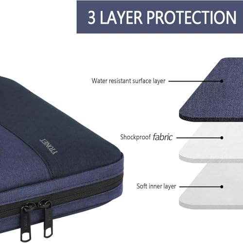 Ytonet 14 Inch Laptop Sleeve, TSA Water Resistant Laptop Case with Handle | Compatible with MacBook HP Dell Lenovo Asus Notebooks, Computer Carrying Case, Protective, Gift for Men Women, Dark Blue - color: Dark Blue, size: 14 in
