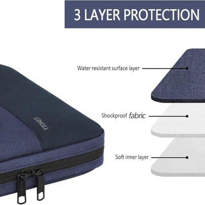 Ytonet 14 Inch Laptop Sleeve, TSA Water Resistant Laptop Case with Handle | Compatible with MacBook HP Dell Lenovo Asus Notebooks, Computer Carrying Case, Protective, Gift for Men Women, Dark Blue - color: Dark Blue, size: 14 in