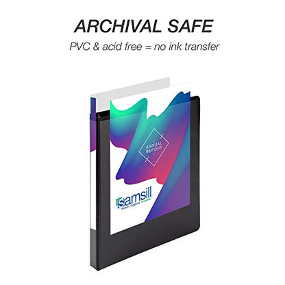 Samsill Durable 0.5 inch 3 Ring Binder, D Ring Binder,100% Recycled Chipboard, Black - color: Black, size: 1 Pack, style: 0.5 Inch