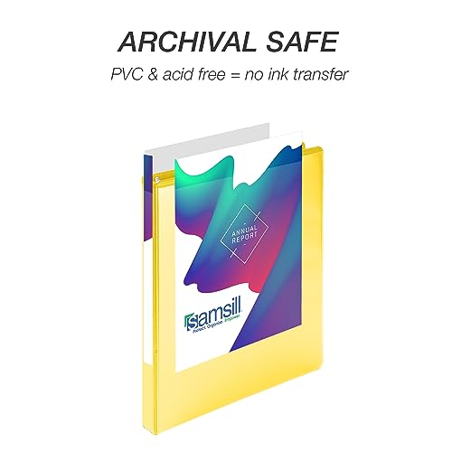 Samsill Durable 0.5 inch 3 Ring Binder, D Ring Binder, 100% Recycled Chipboard, Yellow - color: Yellow, size: 1 Pack, style: 0.5 Inch