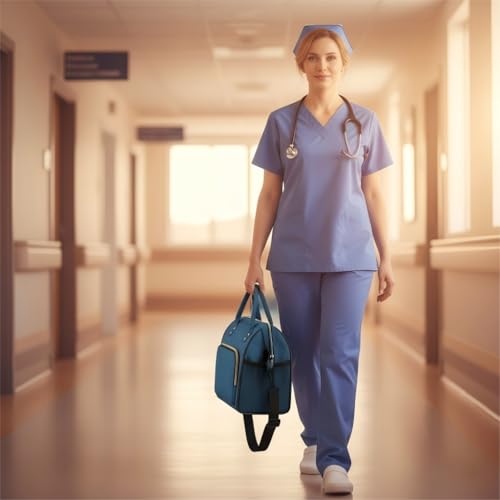 IDEATECH Large Insulated Lunch Bag for Men, Blue, Reusable Cooler Bag with Pockets, Leakproof and Insulation - color: Blue