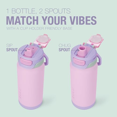 ZULU Powerfill Pro 18oz Kids Stainless Steel Water Bottle with Quick Fill Lid, Triple Wall Vacuum Insulated, Leak Proof Locking Lid, Sip & Chug, Reusable, BPA Free, Dishwasher Safe, Sweet Sorbet - color: Sweet Sorbet