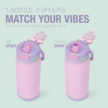 ZULU Powerfill Pro 18oz Kids Stainless Steel Water Bottle with Quick Fill Lid, Triple Wall Vacuum Insulated, Leak Proof Locking Lid, Sip & Chug, Reusable, BPA Free, Dishwasher Safe, Sweet Sorbet - color: Sweet Sorbet