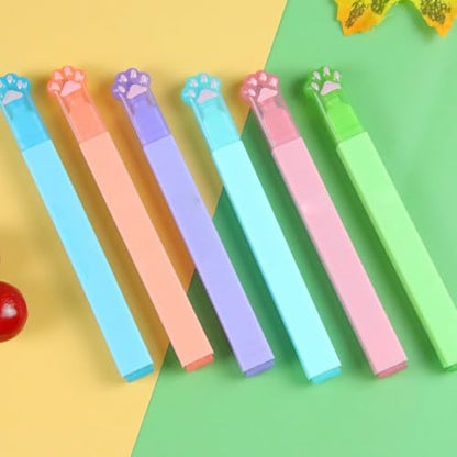 GZBABY Cute Cat Paw Highlighters 12 Pcs, Eye Protector Highlighter with Chisel Tip, 6 Colors