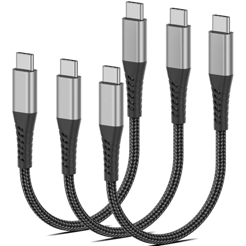6 inch Short USB C to USB C Cables, 3 Pack USB C to C Fast Charging Cord Type C Cable for iPhone 15 16 17 Pro Max Android Samsung Galaxy S24 S23 Ultra/Power Bank, Short USBC to USBC Cable 0.5ft - size: 0.5ft