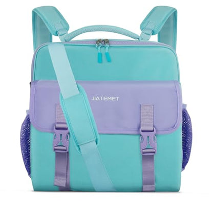3 Ring Zipper Binder Bag for 700+ Sheets Capacity Detachable Backpack Straps & Shoulder 14 Inch Laptop for School and Office (Light Blue)
