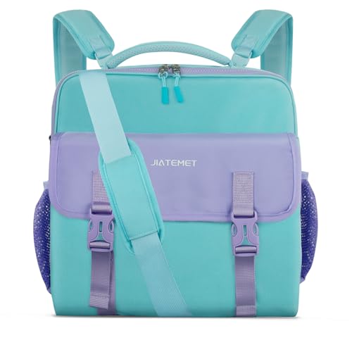 3 Ring Zipper Binder Bag for 700+ Sheets Capacity Detachable Backpack Straps & Shoulder 14 Inch Laptop for School and Office (Light Blue)