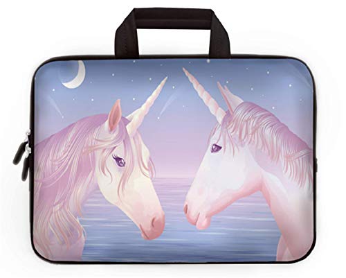 14 15 15.4 15.6 inch Laptop Handle Bag Computer Protect Case Pouch Holder Notebook Sleeve Neoprene Cover Soft Carrying Travel for Dell Lenovo Toshiba HP Chromebook ASUS Acer (Two Unicorn) - color: Two Unicorn