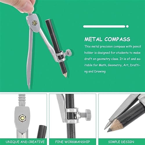 BABETT Drawing Compass Drafting Tools Compass Geometry Drawing Tool Mathematics Set Metal Tool Carpentry Professional Compass Student Compass Set Math Ruler Kit