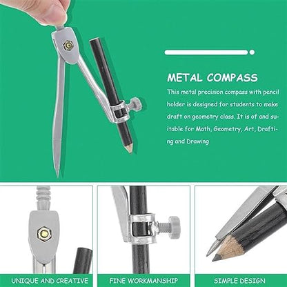 BABETT Drawing Compass Drafting Tools Compass Geometry Drawing Tool Mathematics Set Metal Tool Carpentry Professional Compass Student Compass Set Math Ruler Kit