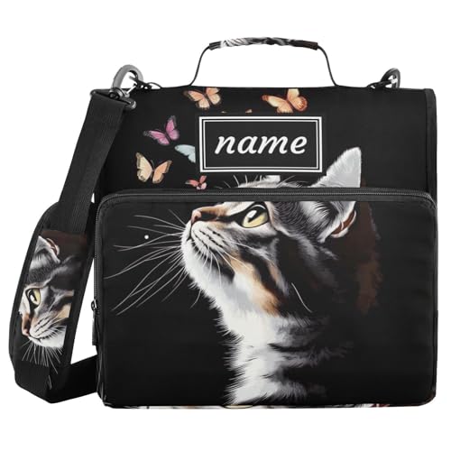 Kcldeci Zipper Binder Organizer 1.5inch 3 ring binder Bag for School and Office Expanding File Folder - color: F1