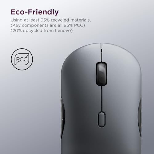 Lenovo 700 Multi-Device Wireless Mouse, Bluetooth or 2.4 GHz USB-A Connection, Connect up to 3 Devices, 36 Month Battery Life, Luna Grey - color: Luna Grey