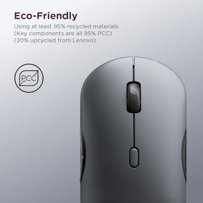Lenovo 700 Multi-Device Wireless Mouse, Bluetooth or 2.4 GHz USB-A Connection, Connect up to 3 Devices, 36 Month Battery Life, Luna Grey - color: Luna Grey