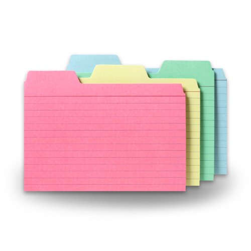 Find It Tabbed Index Cards, 4 x 6 Inches, Assorted Colors, 48-Pack (FT07218) - color: Assorted, size: 4x6 48 PK, style: Cards Only