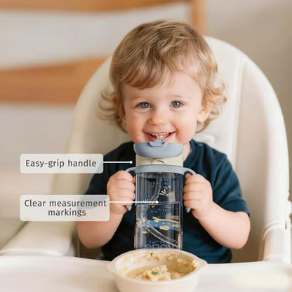 Evorie Tritan Spill Proof Straw Sippy Cups for Toddlers 1–3 Years, 10 Oz | BPA & BPS-Free, Toddler water bottle, Easy grip handles, Dishwasher safe, Durable Tritan, Easy to clean, Dachshund - color: Dachshund