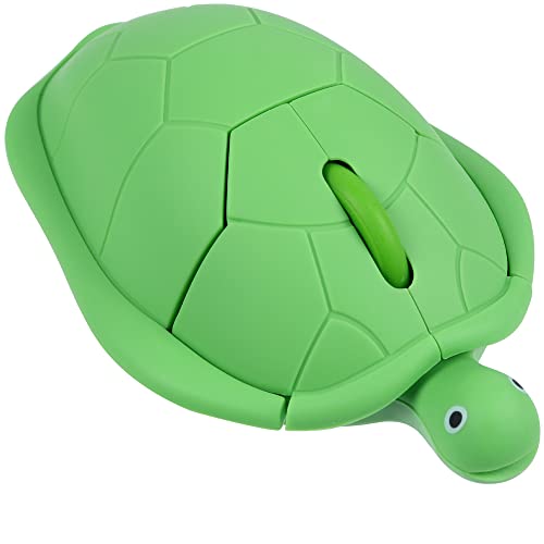 Wireless Mouse Cute Animal Green Turtle Shape Silent Click Ergonomic Portable Quiet Travel Lightweight USB Optical Cordless Mouse for PC Laptop Computer Mac MacBook Desktop Kids Girls Women Men Gift - color: Green