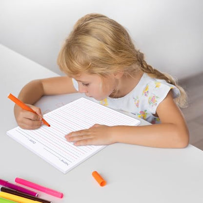 zmybcpack 2 Pack Write Beginner Paper for Kids, 8.5"x11" Handwriting Paper | Kindergarten Writing Paper, Primary Composition Notepad(100 Sheets Each, Double-Sided Printing) - size: 8.5x11"(writing)