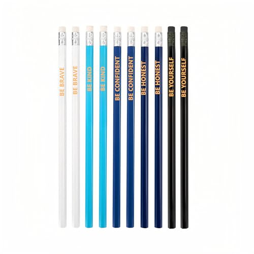 Set of 10 Motivational pencils,HB black refills/Positive Affirmation Pencil Set | Motivational Pencils | Gift for the Classroom | Back to School Teacher Gift Idea (Motivational pencils) - style: Motivational pencils