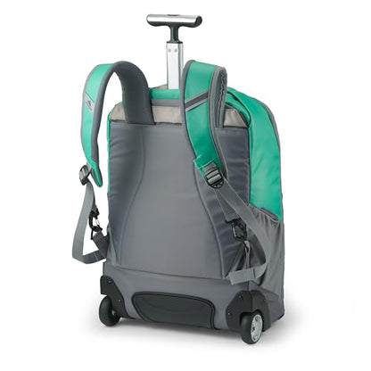 High Sierra Freewheel Pro Wheeled Backpack with 360 Degree Reflectivity, Adjustable Handle, Large Main Compartment, and Laptop Sleeve, Aquamarine