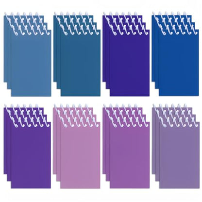 8 Pack Blue Purple Tone Spiral Notebooks, Mini Pocket Notepads, Solid Color Aesthetic Notebooks for School, Office, Journaling, Gifts