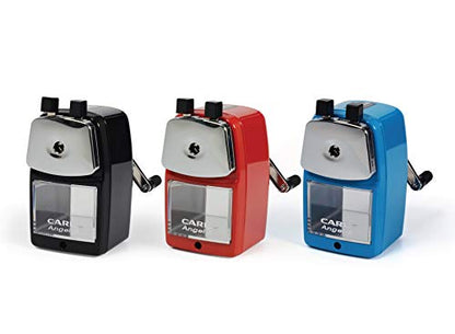 Carl Angel-5 (Black) Heavy-Duty Artist & Teacher Pencil Sharpener – Precision Manual Crank with Auto-Stop, Colored Pencil Compatible, Quiet Operation, Durable Japanese Design. - color: Black