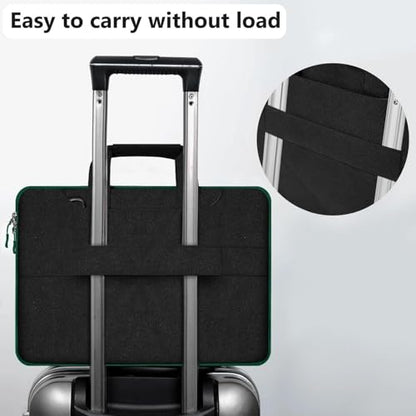 Hseok Laptop Shoulder Bag 15-15.6 inch Shockproof Water-Resistant HandBag with Small Case Compatible with MacBook Pro Neo 16" M5 M4 M3 M2 M1, Mac Pro Air 15", XPS 15/16, Most 15" 15.6" 16",BK-green - color: Black-green, size: 15"-15.6"