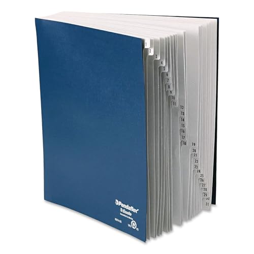 Pendaflex Expanding Desk File, Laminated Daily Tabs, Letter Size, Navy, Each (DDF4-OX) - style: Daily
